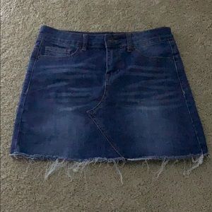 Denim Fringe Skirt